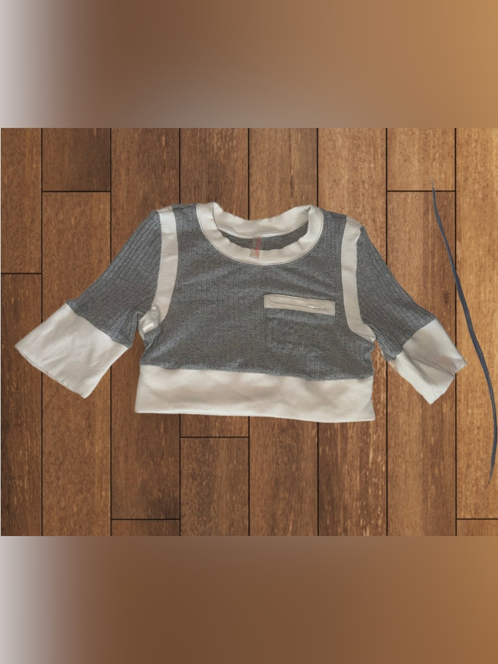 Free People Hot Shop Ribbed Crop Top Pocket XS